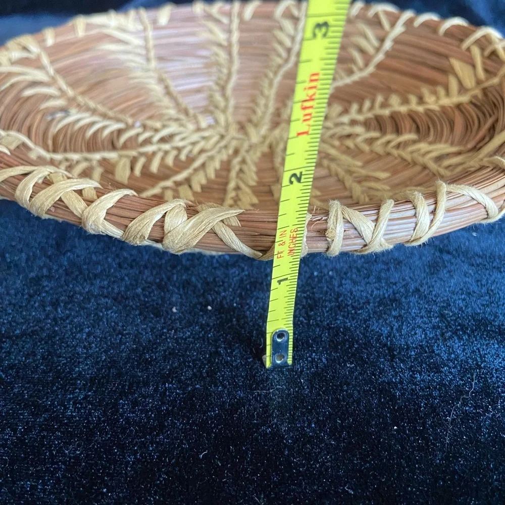 Native American Papago Hand-Woven 8” Plate Basket